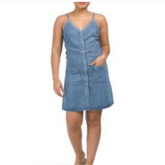 NEW YOUNG FABULOUS & BROKE DENIM RHINESTONE WINSLOW MINI DRESS - Picture 12 of 12